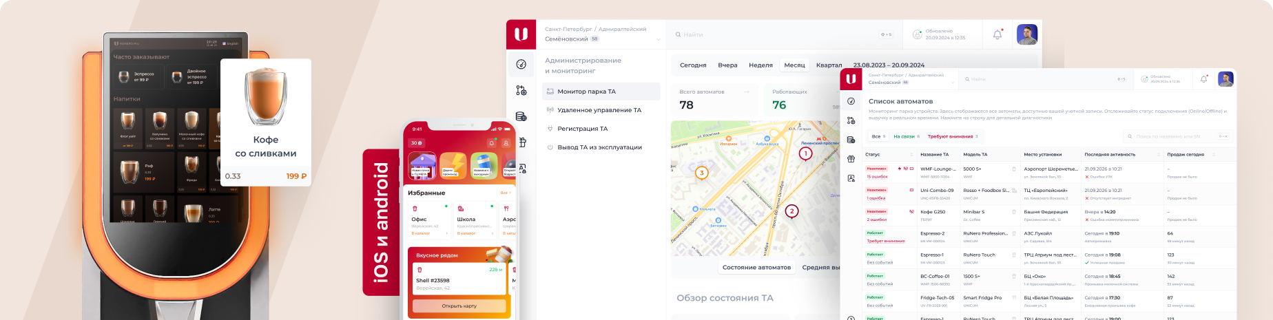 Продукты UNICUM: мобильное приложение, интерфейсы автоматов и IoT-платформа